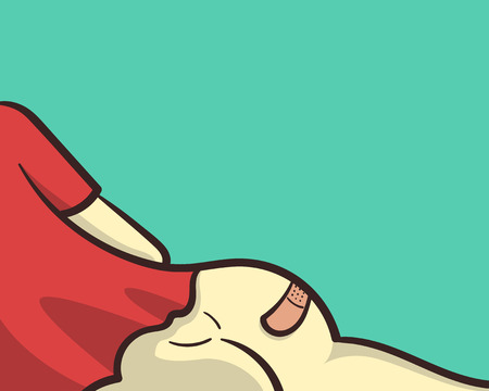 doctor giving plaster on patient buttocksのイラスト素材