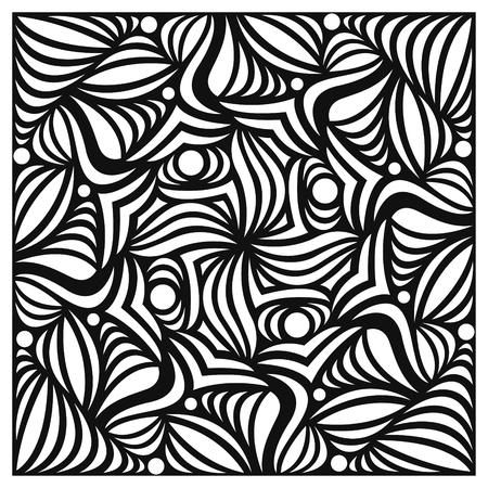 modern contemporary vintage black and white floral patternのイラスト素材
