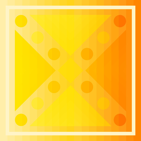 modern geometric yellow to orange gradient pattern with cream frameのイラスト素材