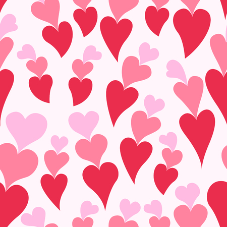 vertical heart overlap seamless pattern on light pinkのイラスト素材