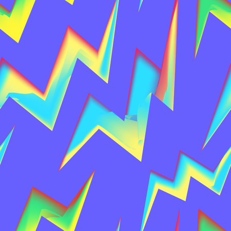 vector contemporary colorful thunderbolt seamless pattern on blueのイラスト素材