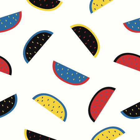 vector modern mondrian art variety watermelon seamless patternのイラスト素材