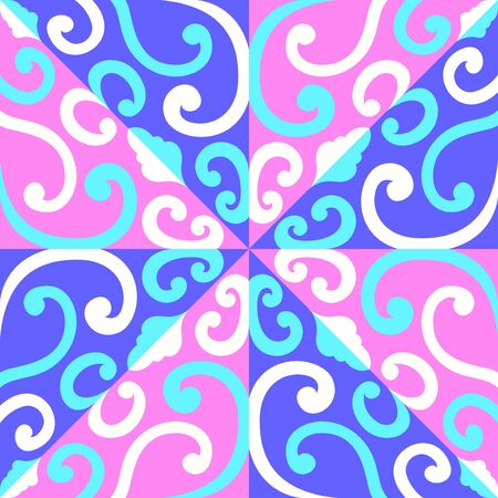 contemporary antique switching colorful patternのイラスト素材