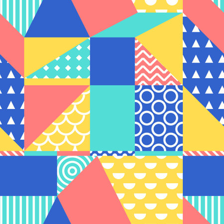 vector colorful geometric seamless patternのイラスト素材
