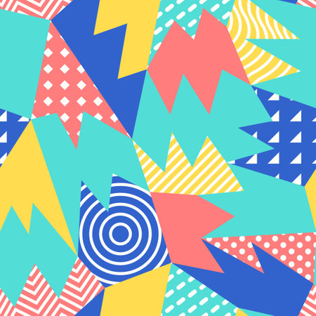 vector colorful geometric seamless patternのイラスト素材