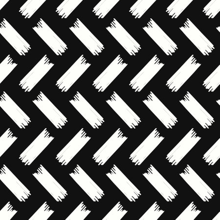 vector white rough tire wheel car brush stroke seamless pattern on blackのイラスト素材