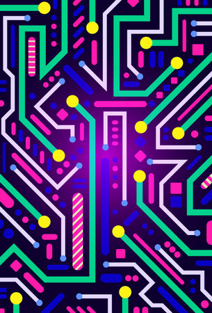 vector colorful geometric technology lines background