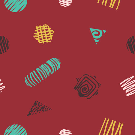 earth tone color seamless tribal geometric pattern vectorのイラスト素材