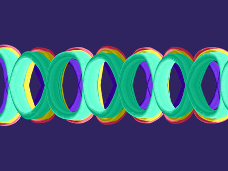 digital four colors spiral horizontal line painting background