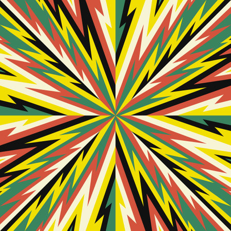 vector thunderbolt reggae switching color scarf pattern on green.のイラスト素材