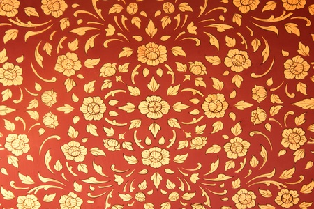 Lai Thai in traditional Thai style painting art on sala thaiの写真素材