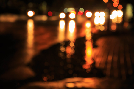 blur light traffic on streetの写真素材