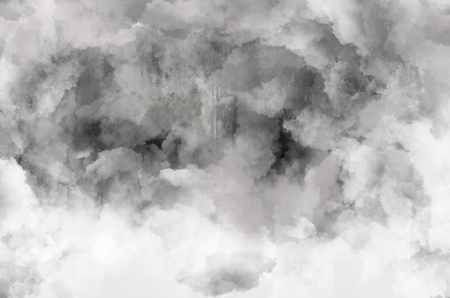Smoke near the cement wall as backgroundの写真素材