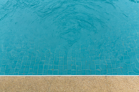 Water in the pool moves to increase oxygen with yellow polished stone floorの写真素材