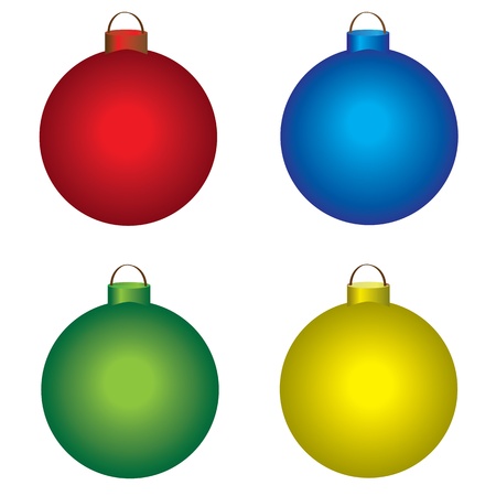 colored christmas ballsのイラスト素材