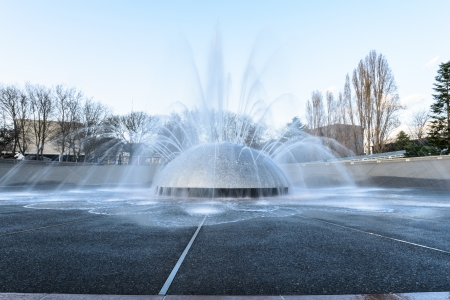 Park fountain located in Seattle Center, Washingtonの写真素材