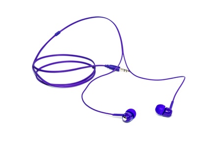 Earphones on a white background
