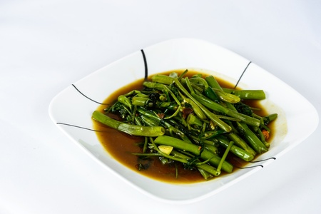 Stir Fried Water Spinach, Thai foodの写真素材