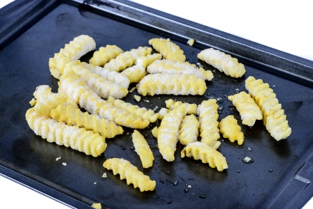 chopped potato ready for cooking french friedの写真素材