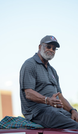Canton, OH - 6 August 2016:  NFL Hall of Fame player Dermontti Dawson in a parade.のeditorial素材