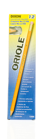 Winneconne, WI - 20 August 2016: Package of Dixon Oriole pencils on an isolated background.のeditorial素材