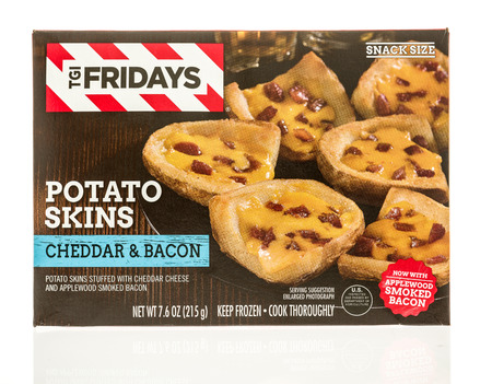 Winneconne, WI - 2 November 2016:  Box of TGI Friday's potato skins on an isolated background.のeditorial素材