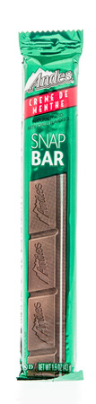 Winneconne, WI - 17 October 2018:  A package of Andes creme de menthe snap bar candy on an isolated background.のeditorial素材