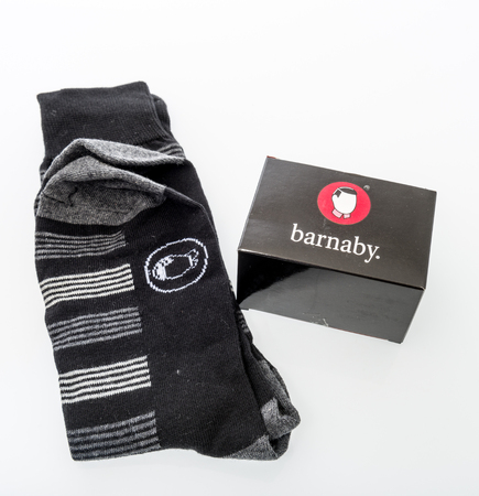 Winneconne, WI - 21 December 2018:  A pair of barnaby dress socks on an isolated background.のeditorial素材