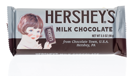 Winneconne, WI - 8 February 2019: A package of a Vintage Hersheys milk chocolate candy bar from...