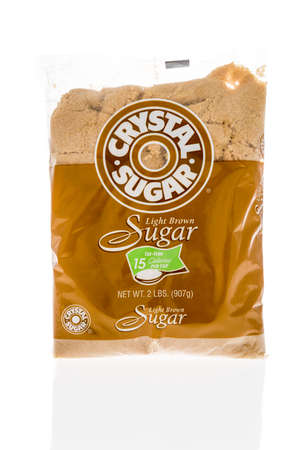 Winneconne,  WI - 3 April 2020:  A package of Crystal sugar light brown sugar on an isolated background.のeditorial素材