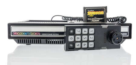 Winneconne,  WI - 5 May 2020:  A package of a Coleco Vision video game system on an isolated...