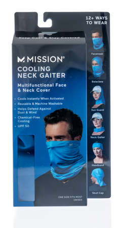 Winneconne, WI - 22 October 2020:  A package of Mission cooling gaiter on an isolated background.のeditorial素材