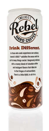 Winneconne, WI -23 January 2021: A can of Twelve 5s rebel hard coffee alcohol drink on an isolated background.のeditorial素材