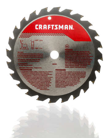 Winneconne, WI -15 September 2021:  A package of craftsman saw blade on an isolated backgroundのeditorial素材