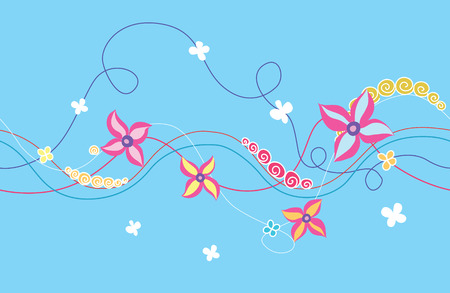 Floral horizontal seamless ornamentのイラスト素材