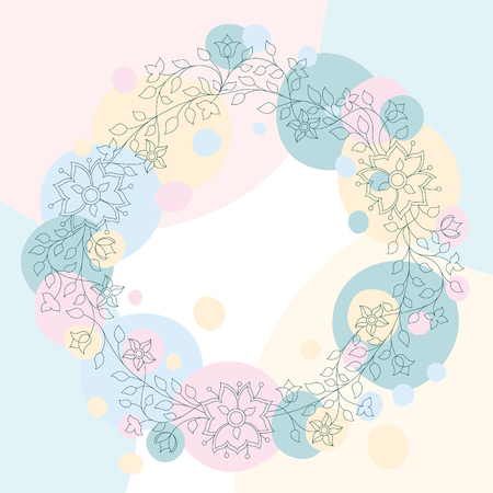 card with flowers on a colored backgroundのイラスト素材