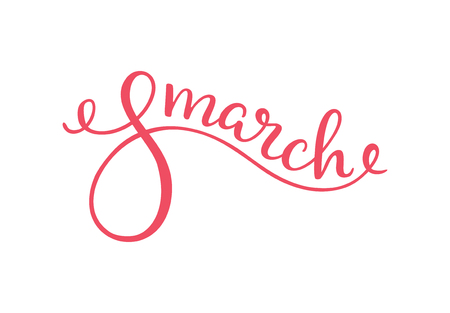 Hand lettering 8 March, the International Women's Day on a white backgroundのイラスト素材