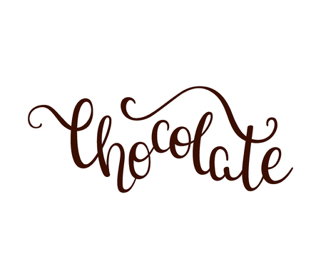 Hand lettering chocolate on white backgroundのイラスト素材