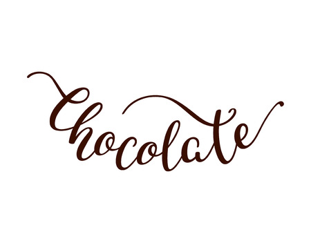 Hand lettering chocolate on white backgroundのイラスト素材