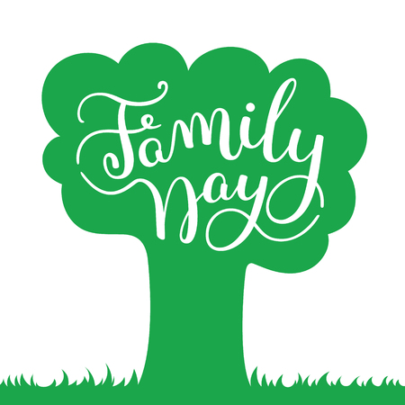 Family Day hand lettering. Template for card, poster, print.のイラスト素材