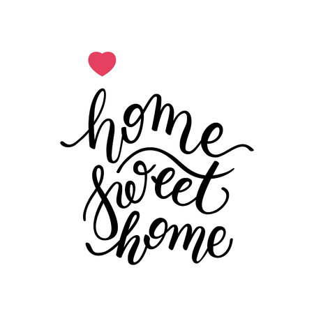 home Sweet home hand lettering. Template for card, poster, print.のイラスト素材