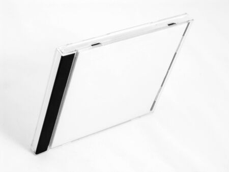 White and black square box for surfaces the CD or the DVD. White background.の写真素材