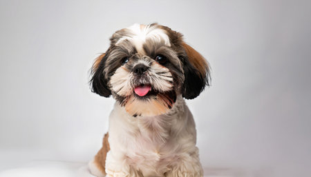 Shih tzu dog on a white background. Studio shot.の写真素材