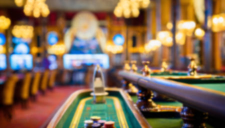 blurred image of billiard room for background usage.selective focus.の写真素材