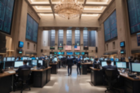 Blurred image of business people in meeting room for background usage.の写真素材