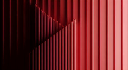 Red corrugated metal sheet useful as a background. 3d renderingの素材
