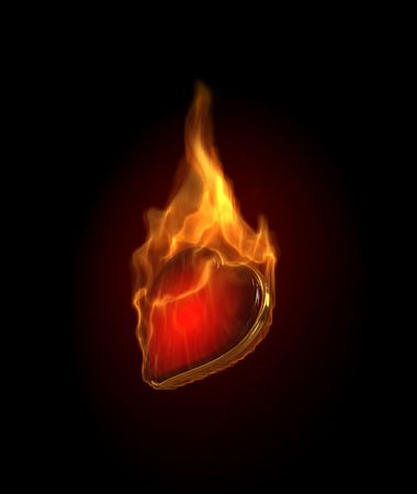 Gambling illustration with burning heartsの写真素材