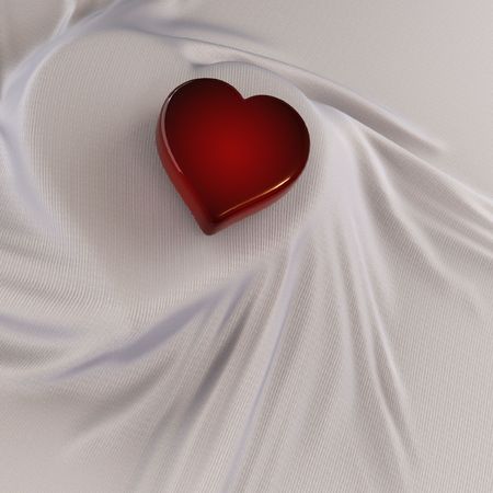 Valentines Day Hearts in silkの写真素材