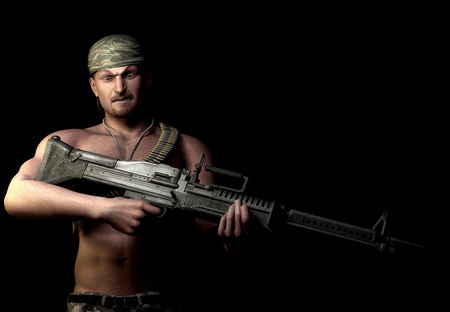 A soldier of fortune - mercenary who kills for money.の写真素材