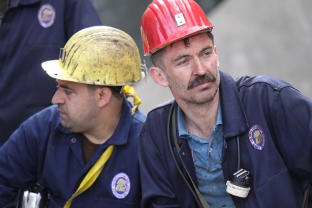 Zonguldak,Turkey-May 19, 2010:Turkish Miners in Zonguldak,Turkey.のeditorial素材